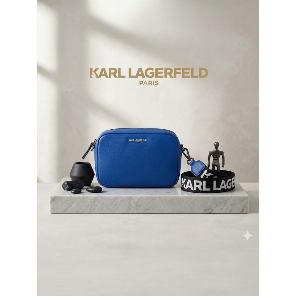 Karl Lagerfeld Paris Maybelle Camera Crossbody Bag - Deep Lagoon